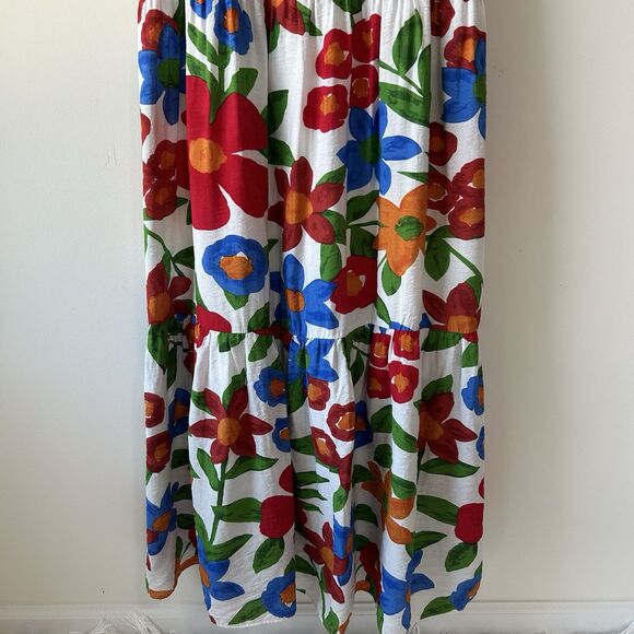 Skies Are Blue Floral Maxi Dress Womens Small Multicolor Rayon Blend Spring - Picture 5 of 13